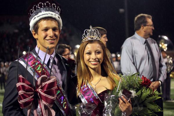 King Lucas Hastings and Queen Samantha Martinez  were crowned at the beginning of the Homecoming game this year.
