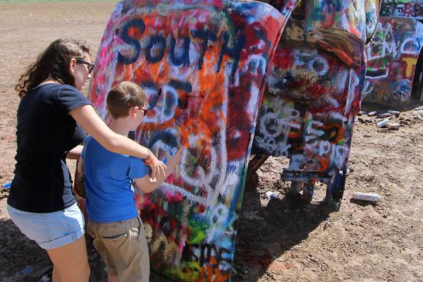 A mother and her son vandalize automobiles in the Panhandle.