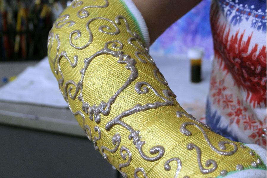 Kimberly Drum, a speech therapist, had her cast decorated for the Grand Ball on Saturday,  March 28.
