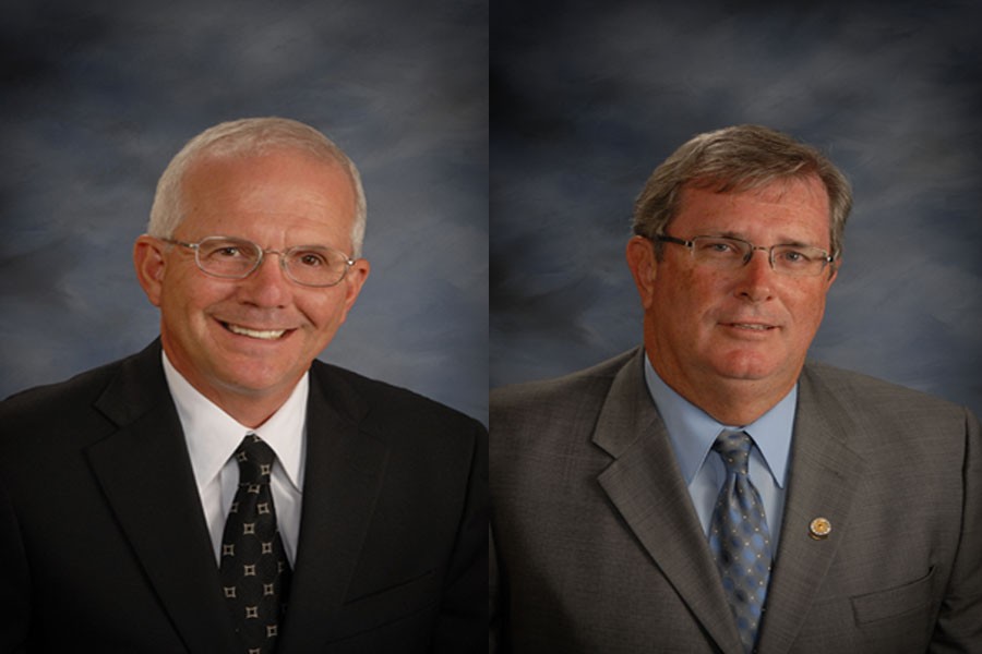 Left: Retiring Superintendent Dr. Stephen Waddell,
 Right: Interim Superintendent Dr. Kevin Rogers