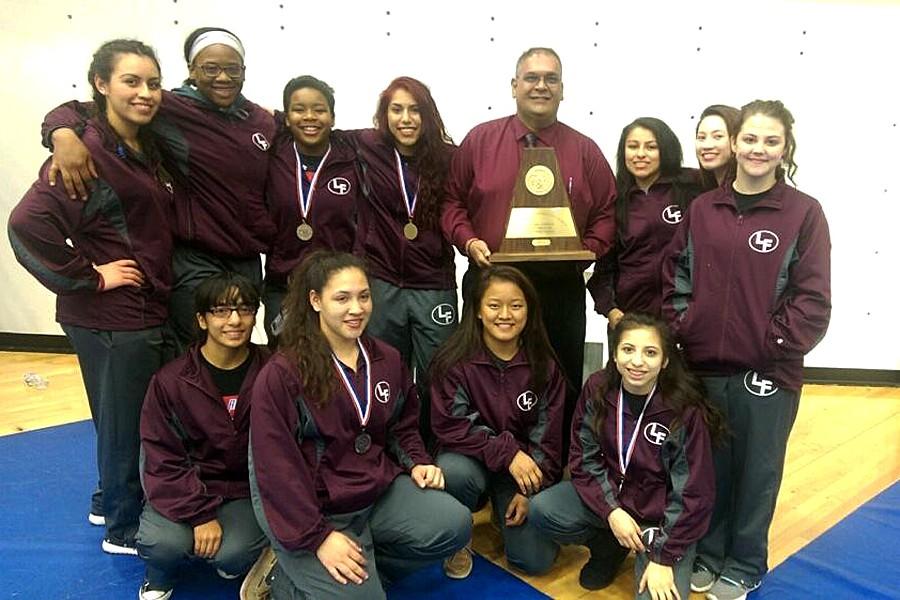 The 2015 Region 2-6A girls wrestling champions (Submitted photo)