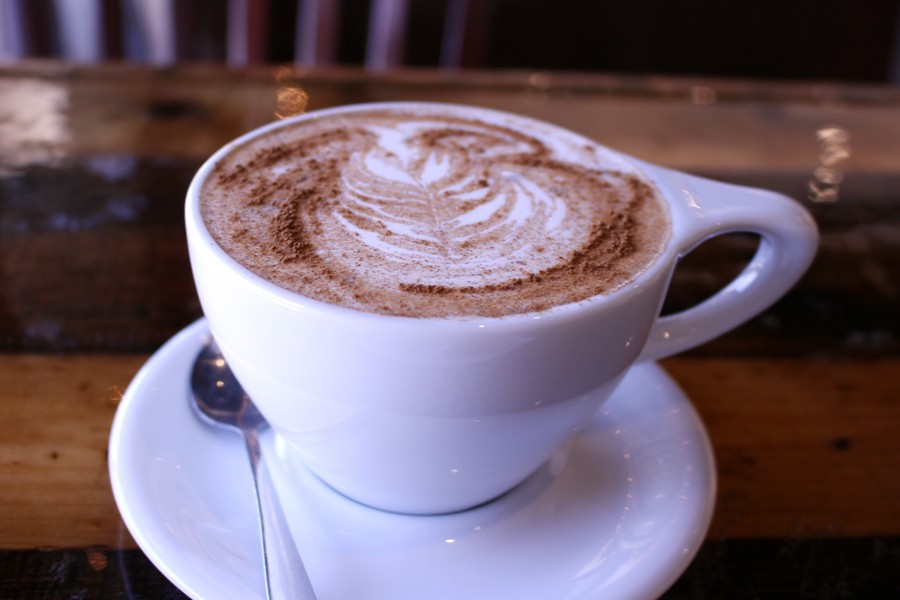 A chai latte made by barista Jay Flores filled with cinnamon is perfect for anyone who doesnt like the taste of coffee but still wants to enjoy a warm cup.
