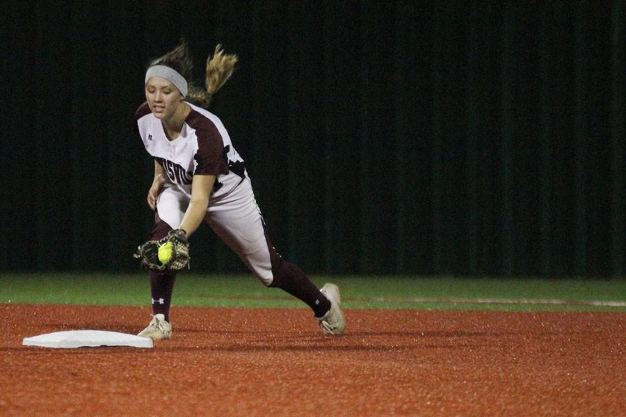 Junior+Tommi+Goodman+%2817%29+catches+the+ball+at+second+base+during+at+the+game+against+Southlake+Carroll+on+May+8.