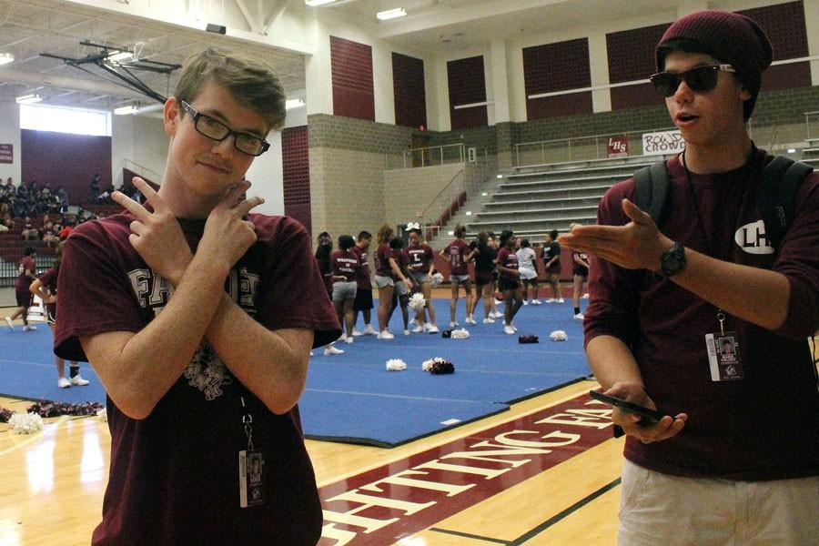 Seniors Caleb Raper and Mark Valdez are ready for their last first pep rally.