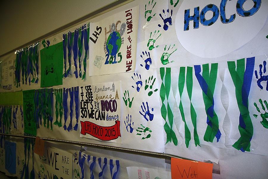 Posters and decorations hang throughout the halls to get students excited about the upcoming week.