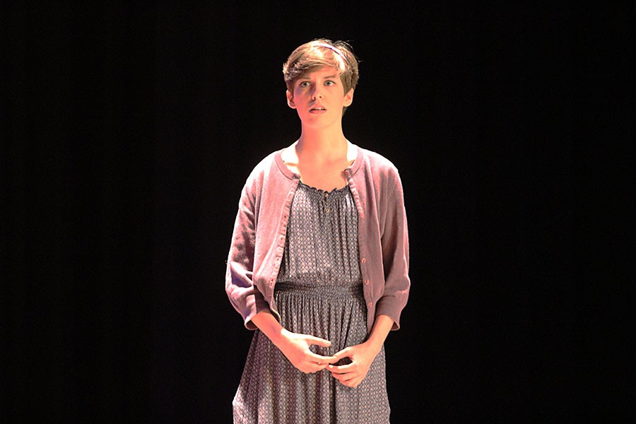 Eva Jackson, played by senior Ashlyn Eperjesi, looks confused as to whats going on.