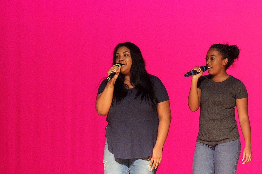 Seniors Jaida Hatchett and Kendall Hall sing Realize by Colbie Caillat.