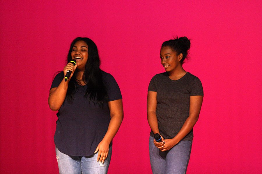 Seniors Kendall Hall and Jada Hatchett sing Realize by Colbie Caillat.
