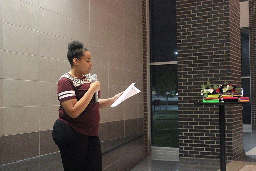 Junior MiQuayla Manning reads Temporary Home, and leaves the audience in awe.