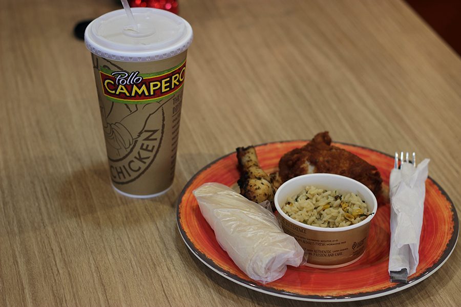 The two piece, one side plate from recently opened Pollo Campero is well worth the price of $5.99.
