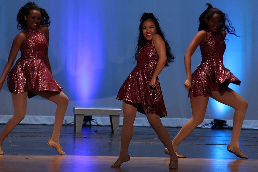 Junior Richell Madayag and other Farmerettes of the week perform Think, choreographed by director Shannon Dunham.