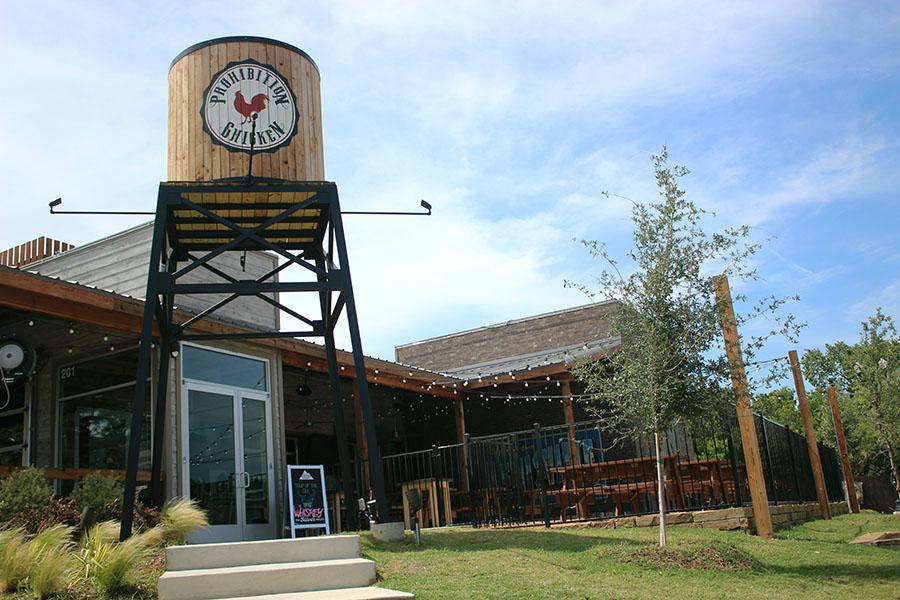 The front of the new Prohibition Chicken in Old Town Lewisville.