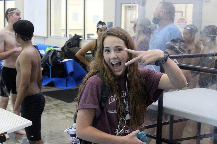 sophomore Emma Arthurs being excited 
