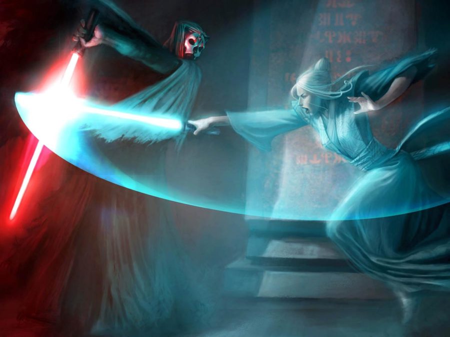 Darth Nihilus engages in a duel with Jedi Master Atris. Promotion image courtesy of LucasArts.com.