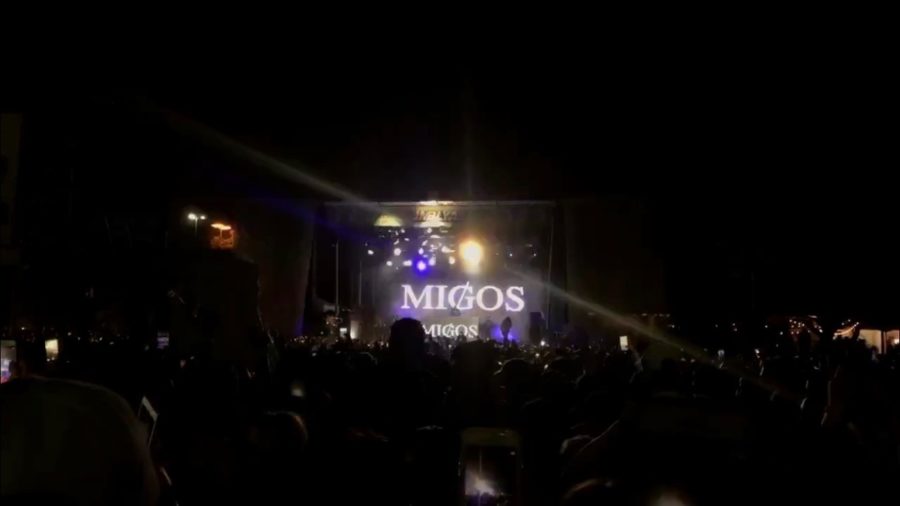 The crowd enjoys a performance from Migos on Friday, May 4 at the Fair Park grounds in Dallas. 