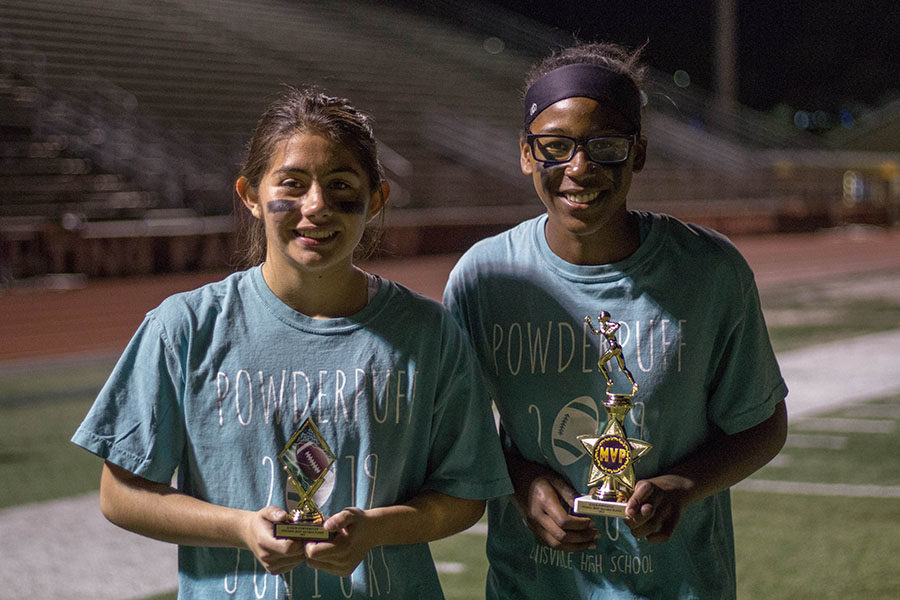 Juniors America Elizalde and Iyanah Hicks show off their awards.