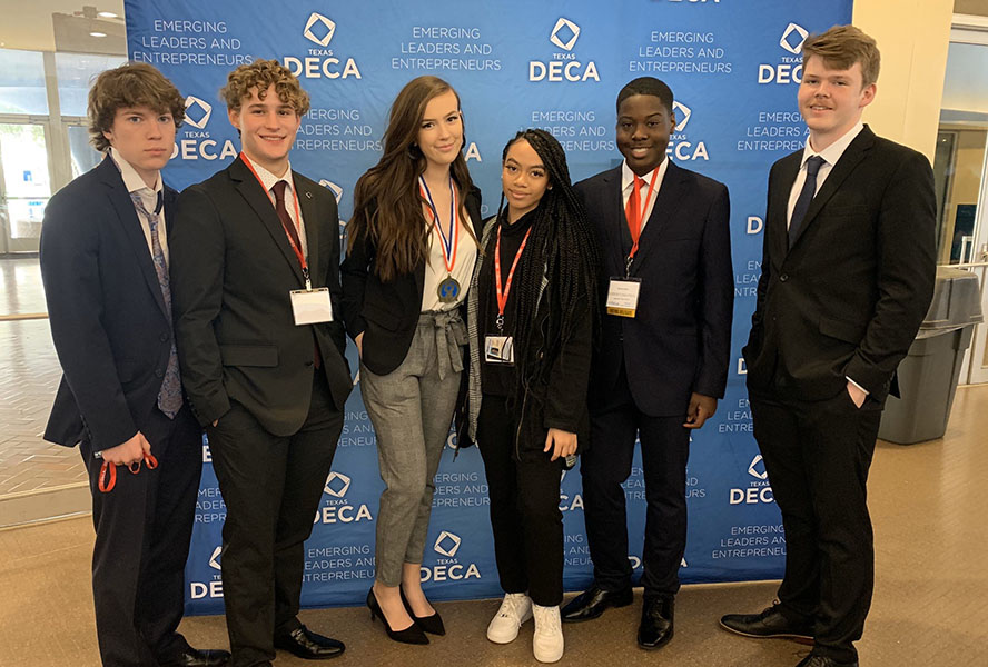 Six DECA students competed in the state competition on Friday, Feb. 21. Courtesy of Valerie Cooper.