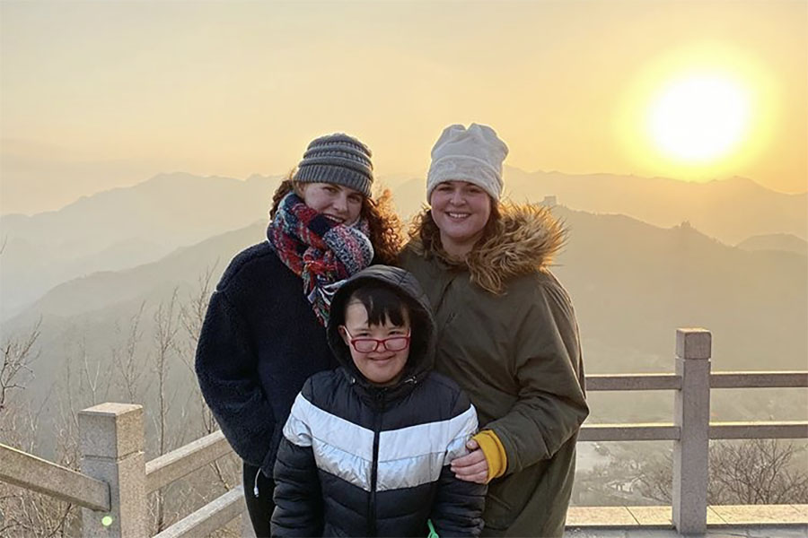 Unified Fit Club members Emerson Coburn and Madi Au traveled to China with sponsor Bailey Fry. Courtesy of Bailey Fry.
