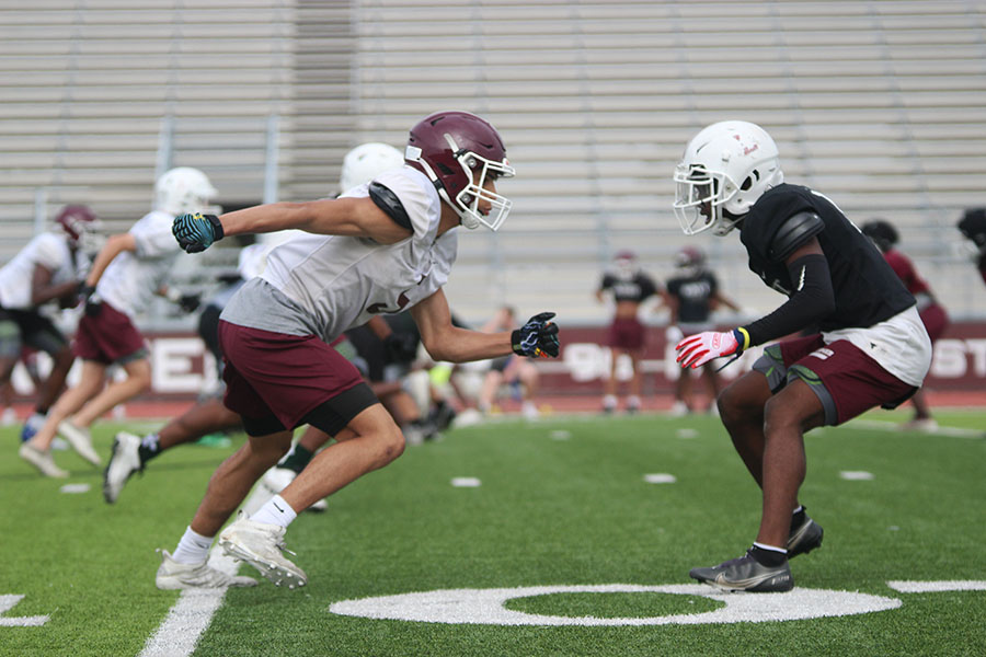 The football team practiced four days a week for a month during 4th period and after school to prepare for the sprinball game on Wednesday May 18.