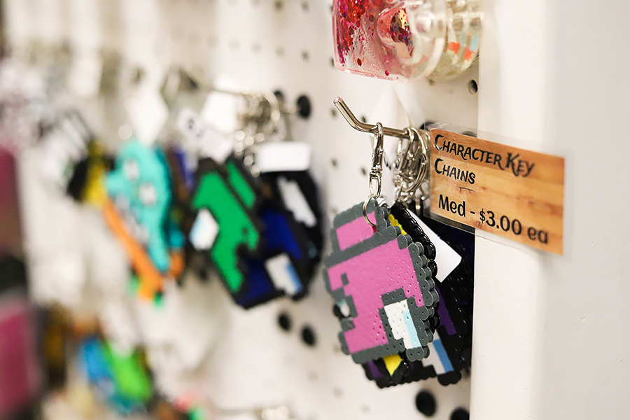 Special education students create character keychains with various prices depending on the size of the keychain.