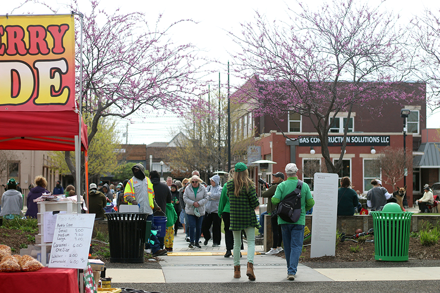 Community members dress up in green to celebrate St. Patrick’s Day. 