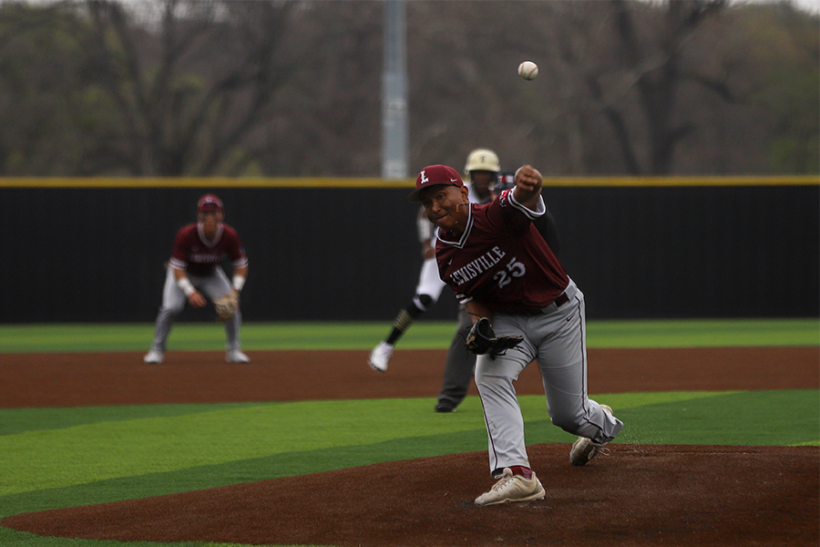 Junior Harry Saenz pitches as the closer in a game against Plano East on Friday, March 15. 