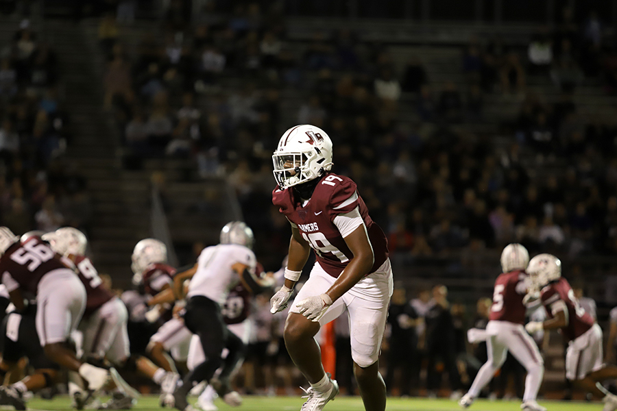 Sophomore wide receiver Landon Bogany runs a route during the Denton Guyer game on Friday, Nov. 1.