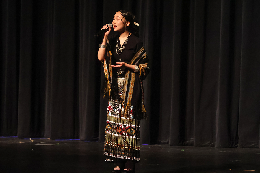 Senior Patricia Thang opens the Chin festival with the song "Lai Ram Par Dawn" by Lal Tha Chin Sangii.