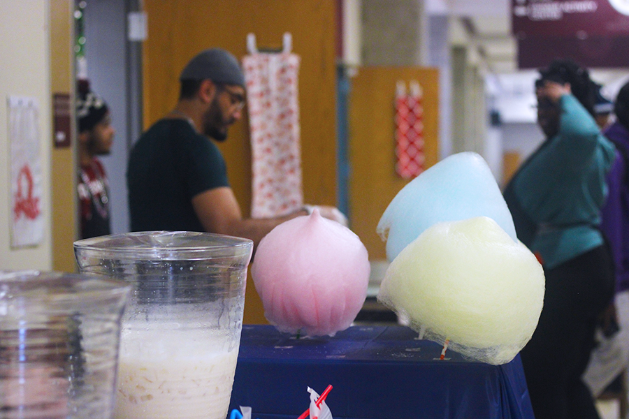 Cotton Candy being served and ready to be picked by students